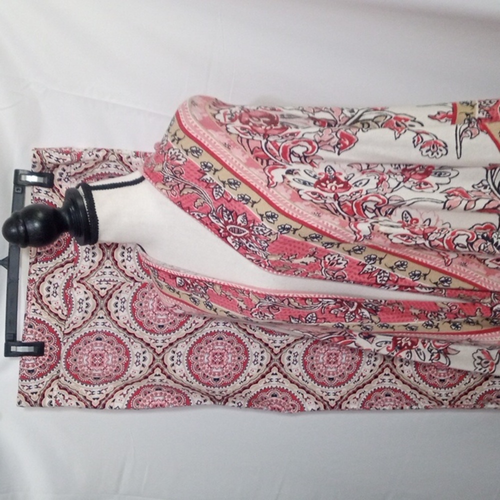 Chico's Red and Cream Patterned Jumpsuit